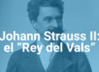 Retrato de Johann Strauss II sobre fondo azul